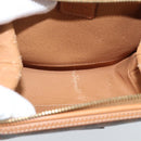 CELINE Macadam Canvas Accessory Pouch PVC Leather Brown Gold Auth 187676-15