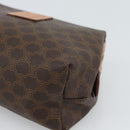 CELINE Macadam Canvas Accessory Pouch PVC Leather Brown Gold Auth 187676-8