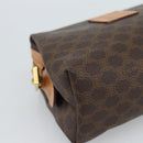 CELINE Macadam Canvas Accessory Pouch PVC Leather Brown Gold Auth 187676-9