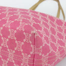 CELINE Paris Macadam Canvas Tote Bag Denim Pink Gold Auth 187677V-9