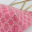 CELINE Paris Macadam Canvas Tote Bag Denim Pink Gold Auth 187677V-15
