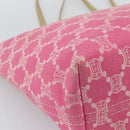 CELINE Paris Macadam Canvas Tote Bag Denim Pink Gold Auth 187677V-16
