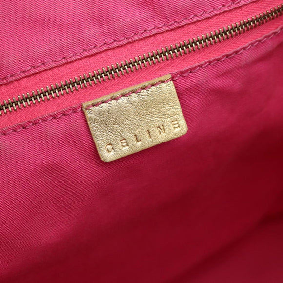 CELINE Paris Macadam Canvas Tote Bag Denim Pink Gold Auth 187677V