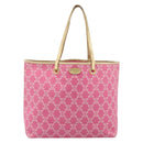 CELINE Paris Macadam Canvas Tote Bag Denim Pink Gold Auth 187677V-13