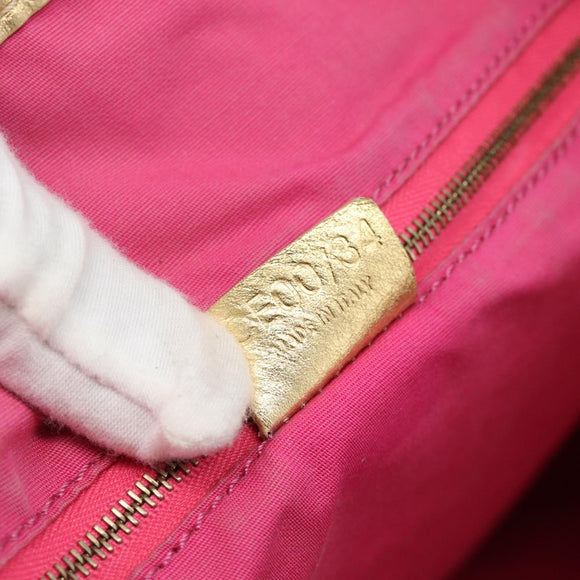 CELINE Paris Macadam Canvas Tote Bag Denim Pink Gold Auth 187677V