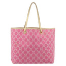 CELINE Paris Macadam Canvas Tote Bag Denim Pink Gold Auth 187677V-2