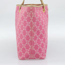 CELINE Paris Macadam Canvas Tote Bag Denim Pink Gold Auth 187677V-3