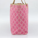 CELINE Paris Macadam Canvas Tote Bag Denim Pink Gold Auth 187677V-4