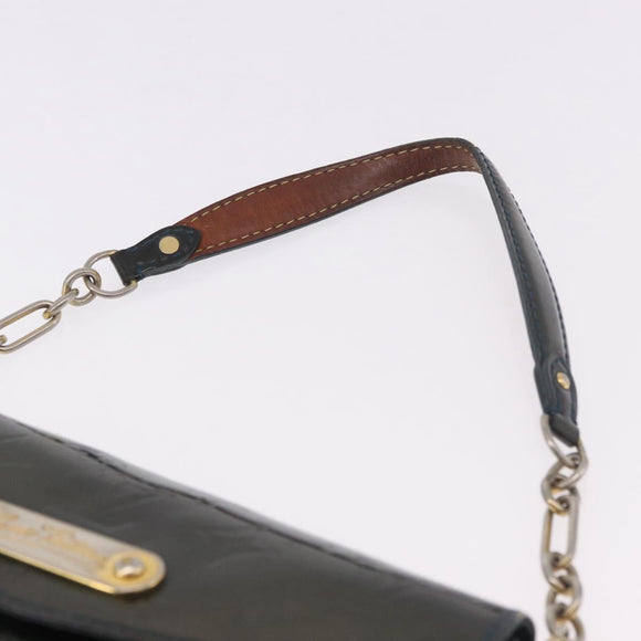 LOUIS VUITTON Vernis Sunset Bluebird Clutch Bag Bluenuit M93680 LV Auth 187683