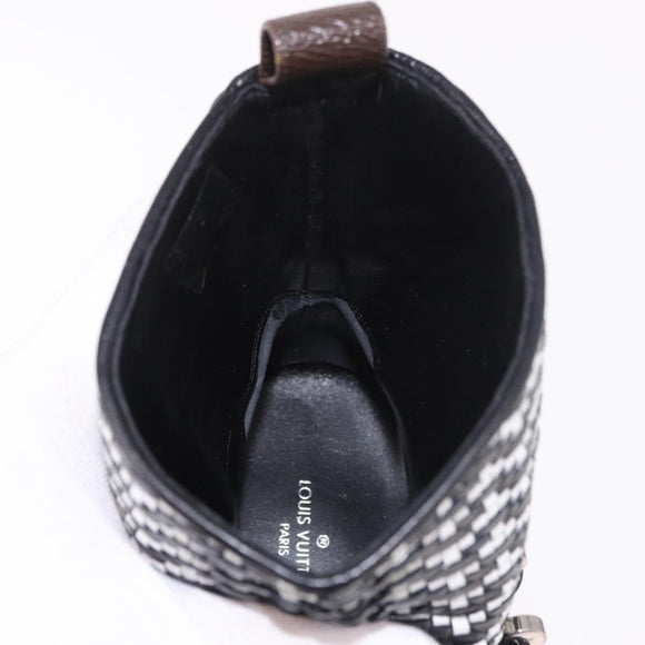LOUIS VUITTON Baroque Line Ankle Boots Leather Black LV Auth 187687M