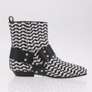 LOUIS VUITTON Baroque Line Ankle Boots Leather Black LV Auth 187687M-24