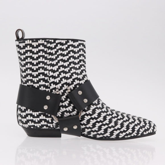 LOUIS VUITTON Baroque Line Ankle Boots Leather Black LV Auth 187687M