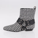 LOUIS VUITTON Baroque Line Ankle Boots Leather Black LV Auth 187687M-25