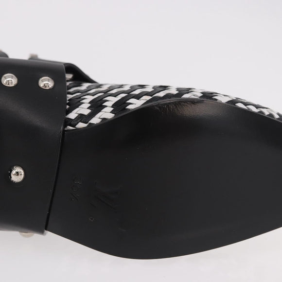 LOUIS VUITTON Baroque Line Ankle Boots Leather Black LV Auth 187687M
