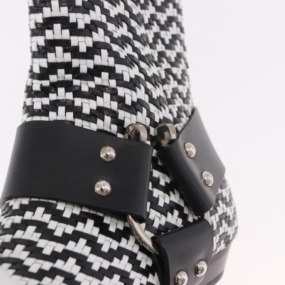 LOUIS VUITTON Baroque Line Ankle Boots Leather Black LV Auth 187687M
