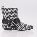 LOUIS VUITTON Baroque Line Ankle Boots Leather Black LV Auth 187687M-4