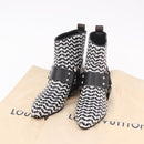 LOUIS VUITTON Baroque Line Ankle Boots Leather Black LV Auth 187687M-42