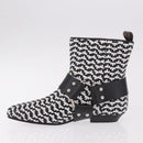 LOUIS VUITTON Baroque Line Ankle Boots Leather Black LV Auth 187687M-5