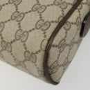 GUCCI GG Supreme Web Sherry Line Shoulder Bag PVC Beige Gold Auth 187688-14