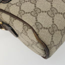 GUCCI GG Supreme Web Sherry Line Shoulder Bag PVC Beige Gold Auth 187688-15