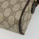 GUCCI GG Supreme Web Sherry Line Shoulder Bag PVC Beige Gold Auth 187688-16