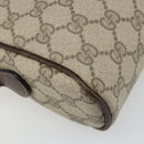 GUCCI GG Supreme Web Sherry Line Shoulder Bag PVC Beige Gold Auth 187688-17