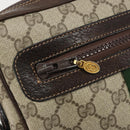 GUCCI GG Supreme Web Sherry Line Shoulder Bag PVC Beige Gold Auth 187688-18