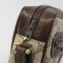 GUCCI GG Supreme Web Sherry Line Shoulder Bag PVC Beige Gold Auth 187688-9