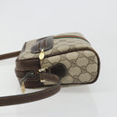 GUCCI GG Supreme Web Sherry Line Shoulder Bag PVC Beige Gold Auth 187688-4