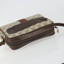 GUCCI GG Supreme Web Sherry Line Shoulder Bag PVC Beige Gold Auth 187688-6