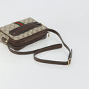 GUCCI GG Supreme Web Sherry Line Shoulder Bag PVC Beige Gold Auth 187688-7