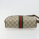 GUCCI GG Supreme Web Sherry Line Shoulder Bag PVC Beige Gold Auth 187688-5