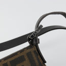 FENDI Zucca Canvas Mamma Baguette Schoudertas Zwart Zilver Bruin Auth 187689SAM-19