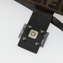 FENDI Zucca Canvas Mamma Baguette Schoudertas Zwart Zilver Bruin Auth 187689SAM-21