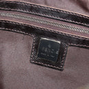 FENDI Zucca Canvas Mamma Baguette Schoudertas Zwart Zilver Bruin Auth 187689SAM-22