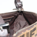 FENDI Zucca Canvas Mamma Baguette Schoudertas Zwart Zilver Bruin Auth 187689SAM-23