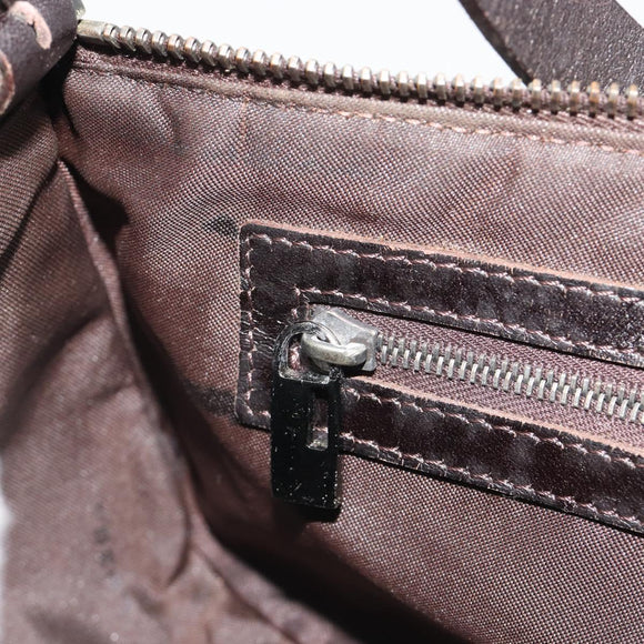 FENDI Zucca Canvas Mamma Baguette Schoudertas Zwart Zilver Bruin Auth 187689SAM