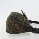 FENDI Zucca Canvas Mamma Baguette Schoudertas Zwart Zilver Bruin Auth 187689SAM-3
