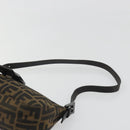 FENDI Zucca Canvas Mamma Baguette Schoudertas Zwart Zilver Bruin Auth 187689SAM-14
