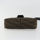 FENDI Zucca Canvas Mamma Baguette Schoudertas Zwart Zilver Bruin Auth 187689SAM-5