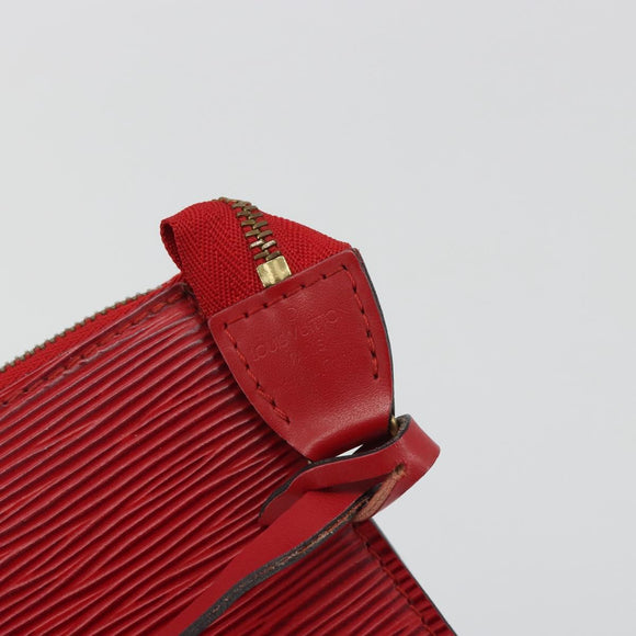 LOUIS VUITTON Epi Pochette Accessoires Pouch Red M52947 LV Auth 187691