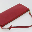 LOUIS VUITTON Epi Pochette Accessoires Pouch Red M52947 LV Auth 187691-6
