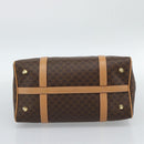 CELINE Macadam Canvas Boston Bag PVC Leather Brown Gold Auth 187697A-10