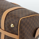 CELINE Macadam Canvas Boston Bag PVC Leather Brown Gold Auth 187697A-11