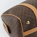 CELINE Macadam Canvas Boston Bag PVC Leather Brown Gold Auth 187697A-14