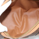 CELINE Macadam Canvas Boston Bag PVC Leather Brown Gold Auth 187697A-17