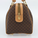 CELINE Macadam Canvas Boston Bag PVC Leather Brown Gold Auth 187697A-4