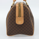 CELINE Macadam Canvas Boston Bag PVC Leather Brown Gold Auth 187697A-5