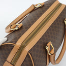 CELINE Macadam Canvas Boston Bag PVC Leather Brown Gold Auth 187697A-6