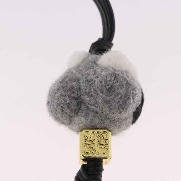 LOEWE Bag Charm Key Holder Owl Bag Charm Wool Gray Auth 187701M